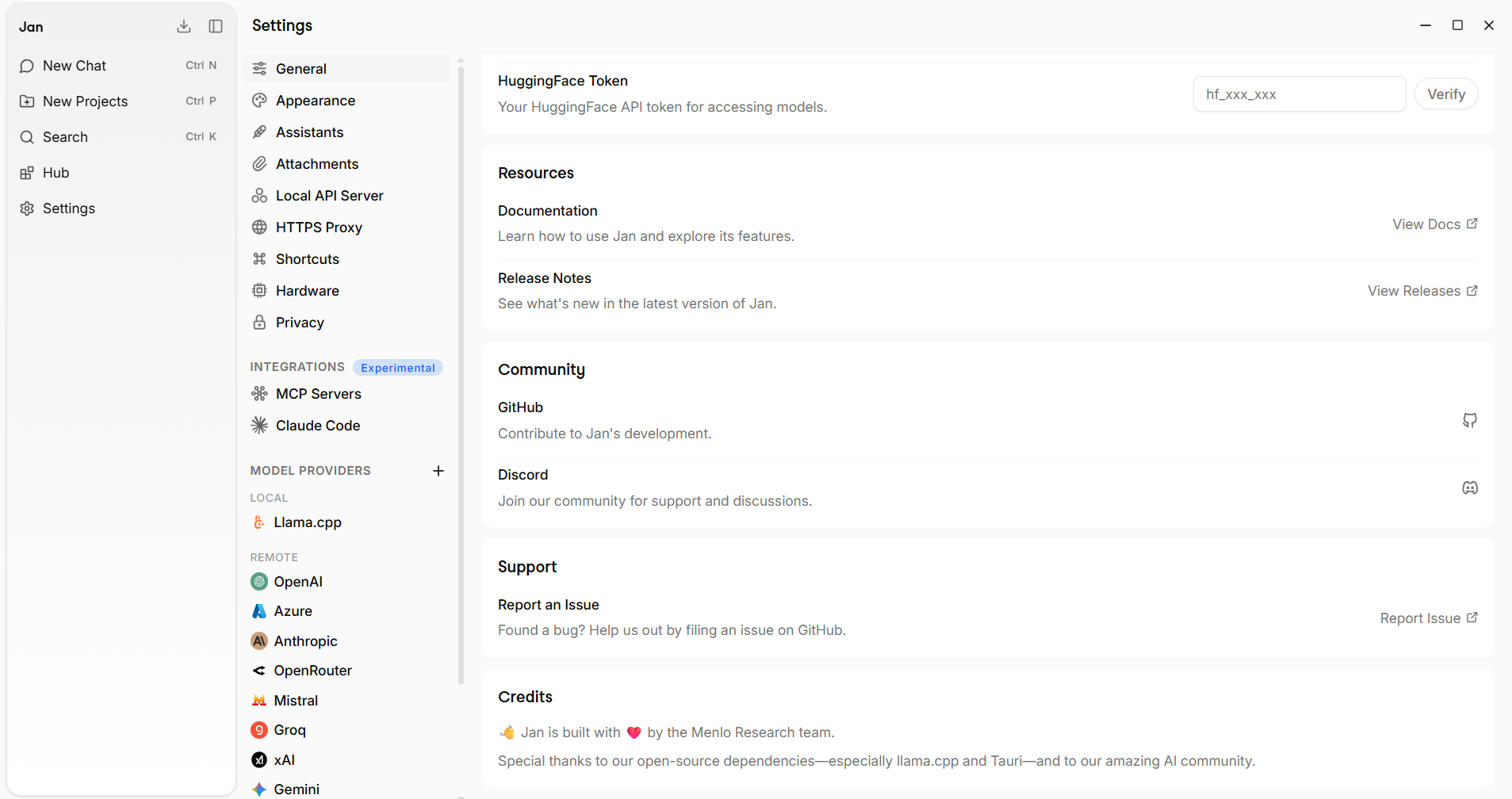 Open the custom provider dialog from Jan settings